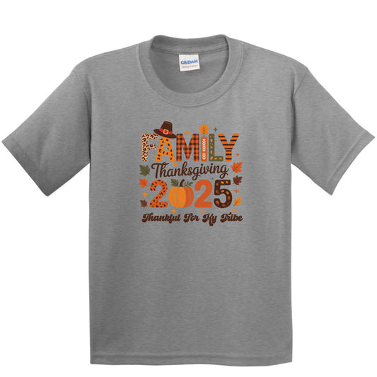 Family Thanksgiving Shirts - Thankful for my tribe - YOUTH & TODDLER SIZES