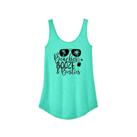 Beaches Booze & Besties - Women's fun tank top
