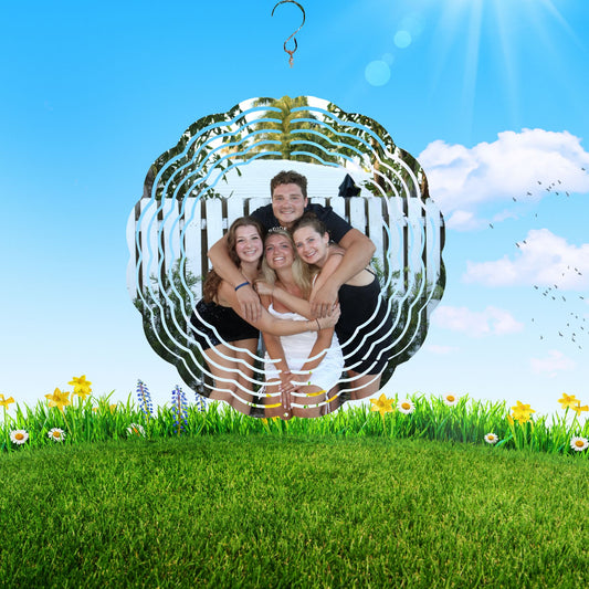 8" Custom Photo Stainless Steel Wind Spinner – Personalize with Your Favorite Photo