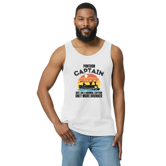 Pontoon Captain = Like a normal Captain, but more drunker - Fun Pontoon Boat Tee or Tank - Available in Men's or Women's