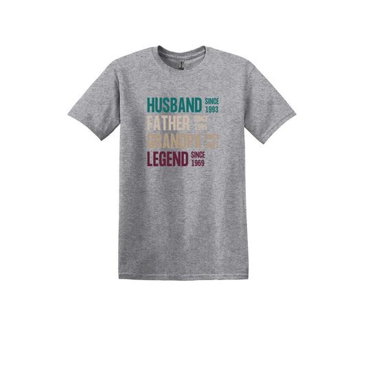 Husband, Father, Grandpa, Legend - Adult Unisex Soft T-shirt
