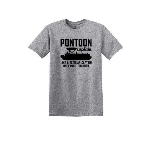 Pontoon Captain - Like a normal captain, only more drunker - funny adult unisex boating shirt