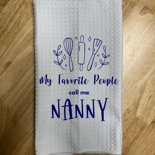 Waffle weave microfiber hand/dish towel - Personalized with any name! Cute gift for Grandma!