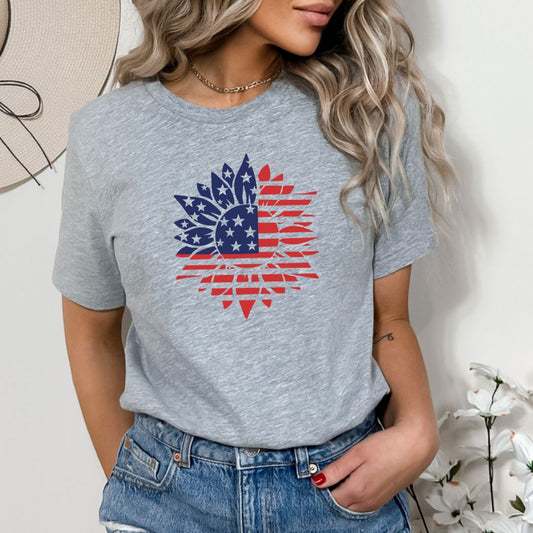 Sunflower Flag Tee or Tank - USA