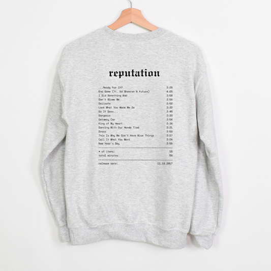Reputation Album Receipt - Crewneck Sweatshirt