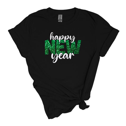 Happy New Year Glitter Tee - T-shirt de style doux pour adultes