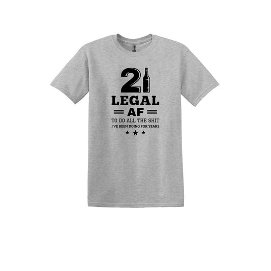 21 AF - Funny 21st Birthday T-shirt - Gildan Adult Unisex Heavy Cotton