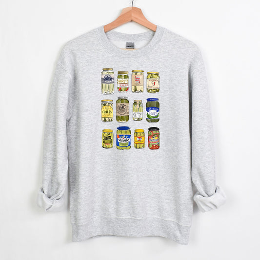 Pickle Jar Drawings Heavy Blend Crewneck Sweatshirt - For Pickle Lovers Only