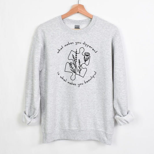 Ce qui vous rend différent est ce qui vous rend belle - Sweat-shirt Comfy Autism Crewneck