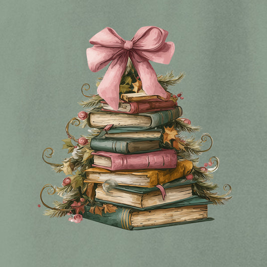 BOOK CHRISTMAS TREE - Comfort Colors ® Heavyweight Ring Spun Tee