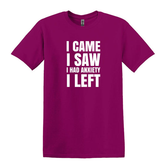 I came, I saw, I had anxiety, I left - Gildan Adult Unisex Heavy Cotton