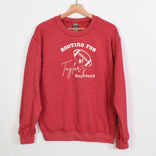 Rooting for Taylor's Boyfriend - Cómoda sudadera de fútbol con cuello redondo