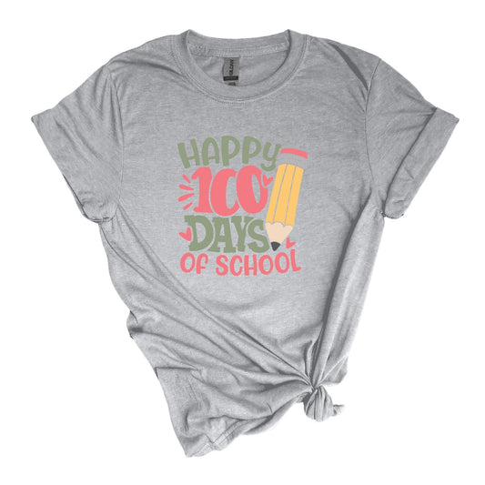 Happy 100 days of School Celebration Shirt for Teachers - Adult Unisex Soft Style T-shirt