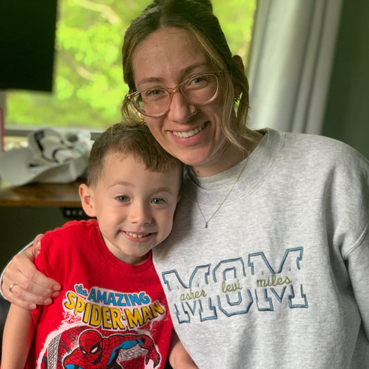 MOM Embroidered Crewneck Sweatshirt - Personalized with kids' names