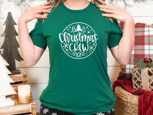 Christmas Crew Tee - Circle with Snowflakes