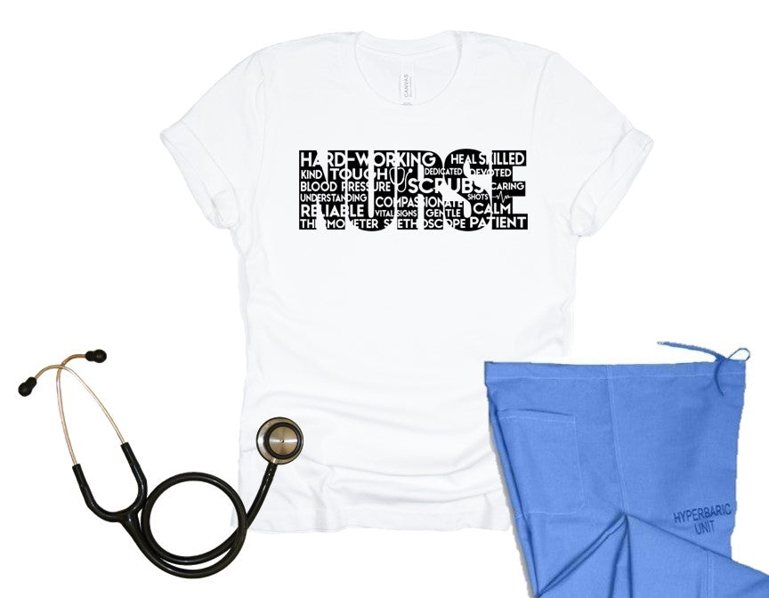 Nurse Word Art Tee