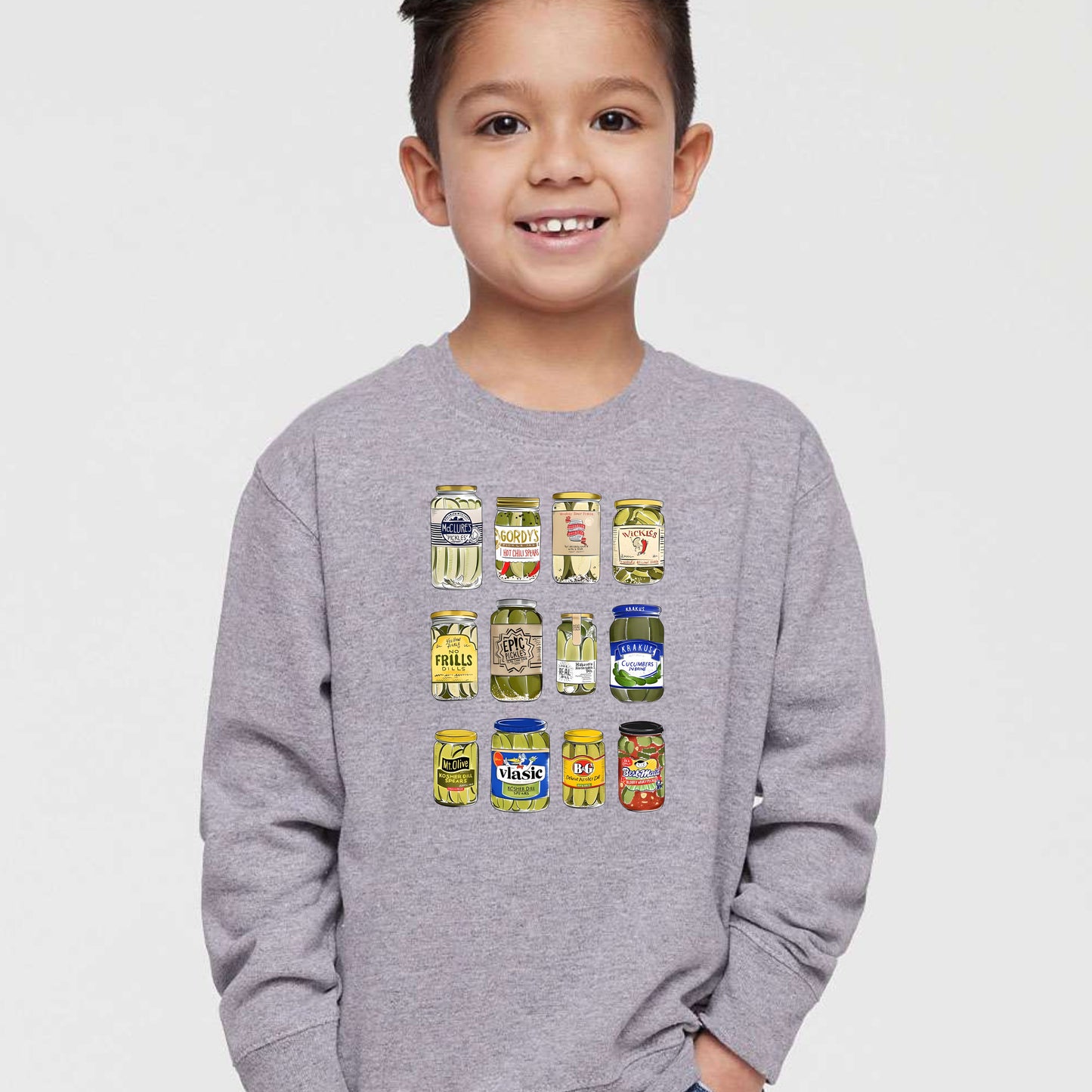 Pickle Jar Drawing Toddler Fleece Crewneck Sweatshirt - For Pickle Lovers Only