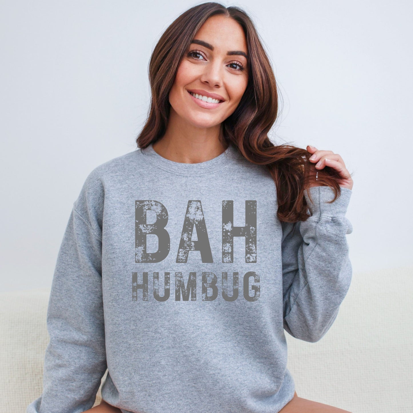 BAH HUMBUG Distressed Top - Available in short sleeve, long sleeve, crewneck or hoodie