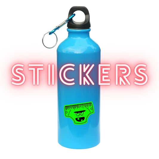 Creepy Underwear Sticker Bundle - Neon Green with Creepy Face - Permanent die cut laminated stickers