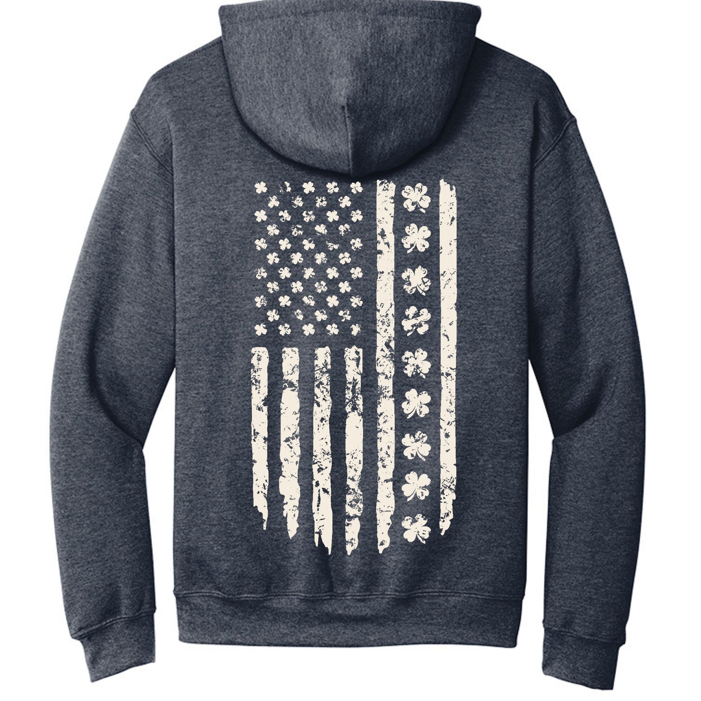 Shamrock Distressed American Flag - Gildan Heavy Blend Hoodie