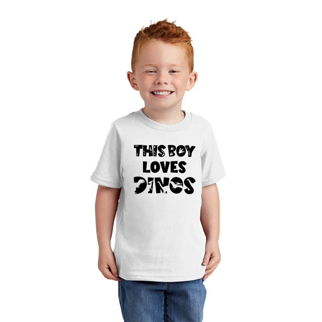 This Boy Loves Dinos - Dinosaur Tee in Toddler and Youth Sizes
