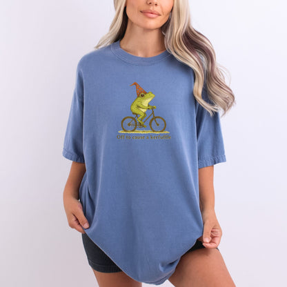 Off to cause a Kerfuffle - Funny Frog Meme Comfort Colors ® Heavyweight Ring Spun T-shirt