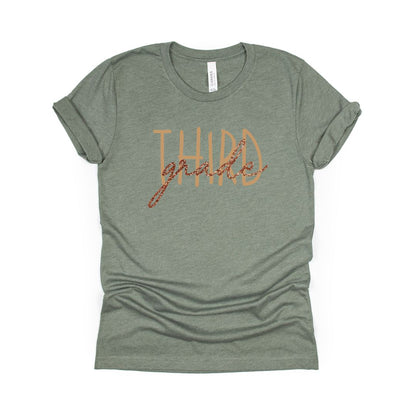 Grade T-shirts for teachers - Choose your Grade Level - "grade" in glitter script