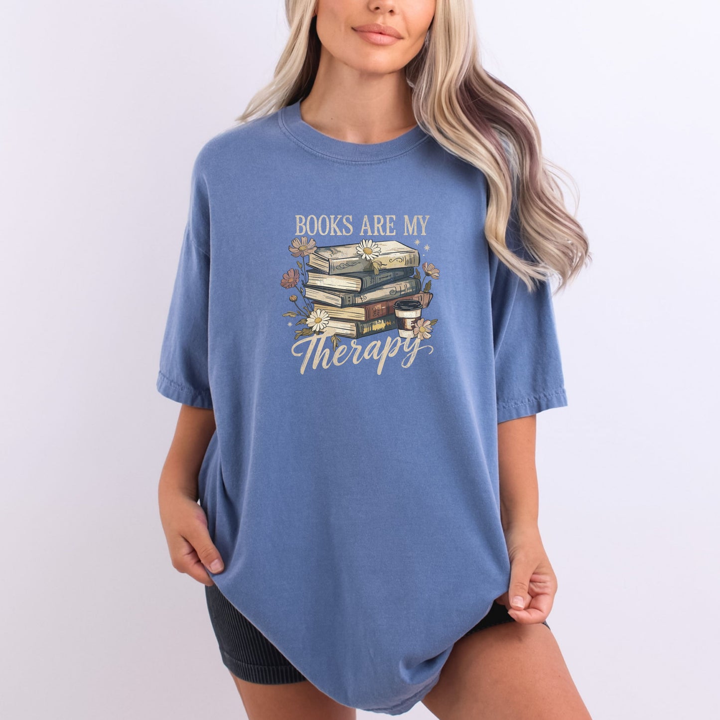 Books are my Therapy - Comfort Colors ® Heavyweight Ring Spun T-shirt