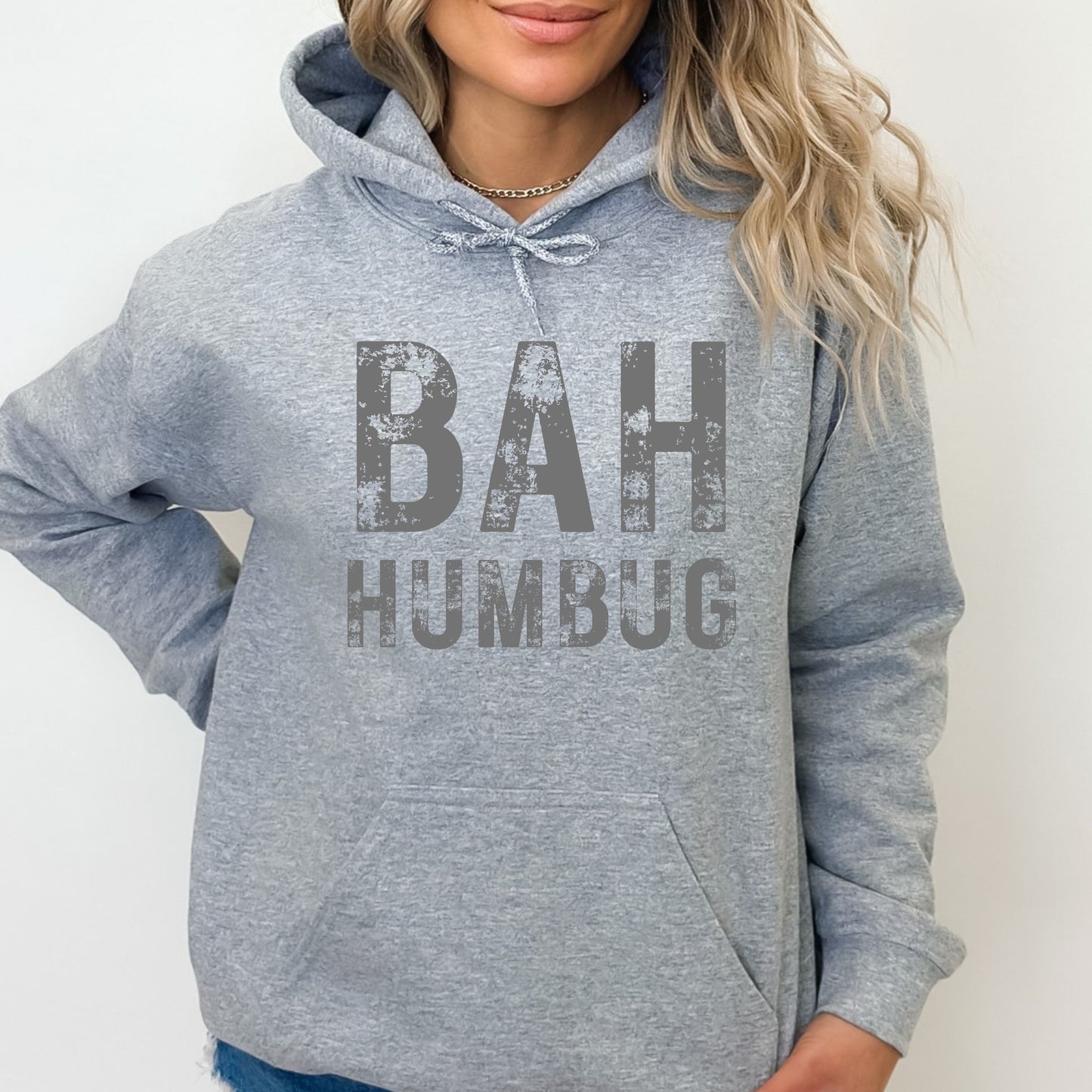 BAH HUMBUG Distressed Top - Available in short sleeve, long sleeve, crewneck or hoodie