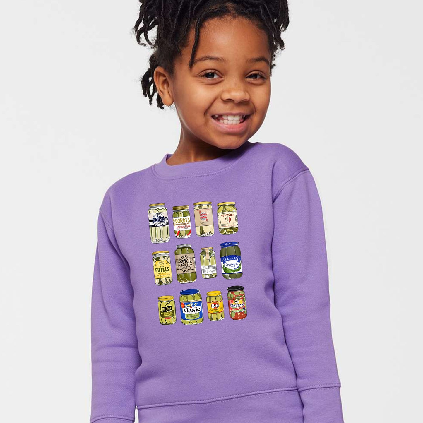 Pickle Jar Drawing Toddler Fleece Crewneck Sweatshirt - For Pickle Lovers Only