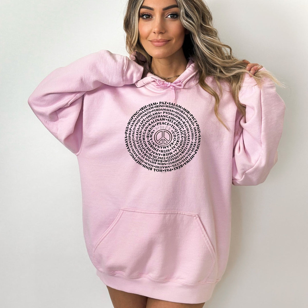 Can you say PEACE - Gildan Heavy Blend Hoodie - artwork designed by Cynthia NeJame