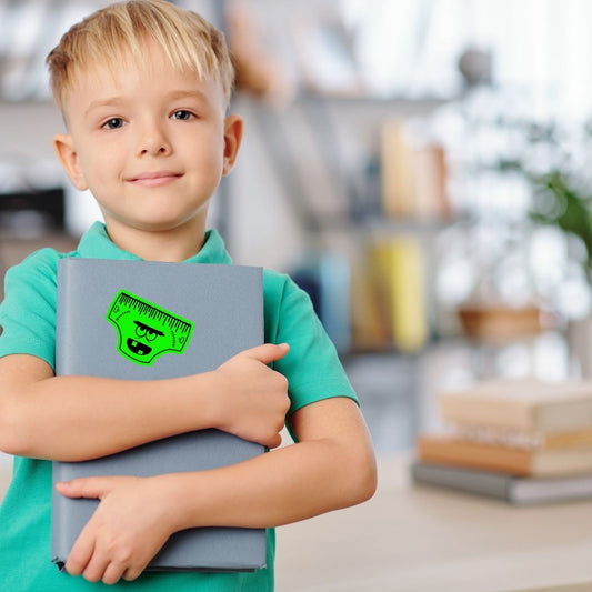 Creepy Underwear Sticker Bundle - Neon Green with Creepy Face - Permanent die cut laminated stickers