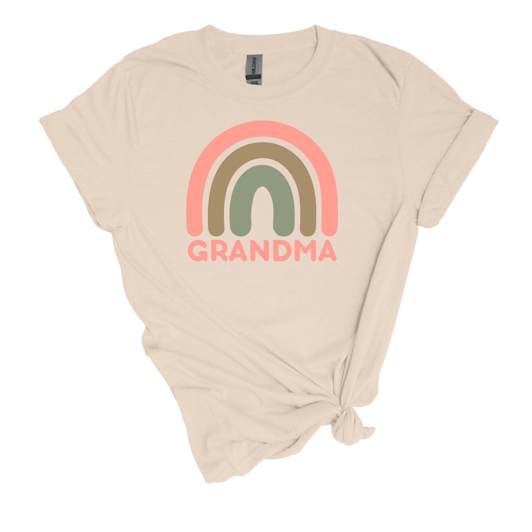 Grandma & Grandma's Bestie - Matching Boho Rainbow Tees