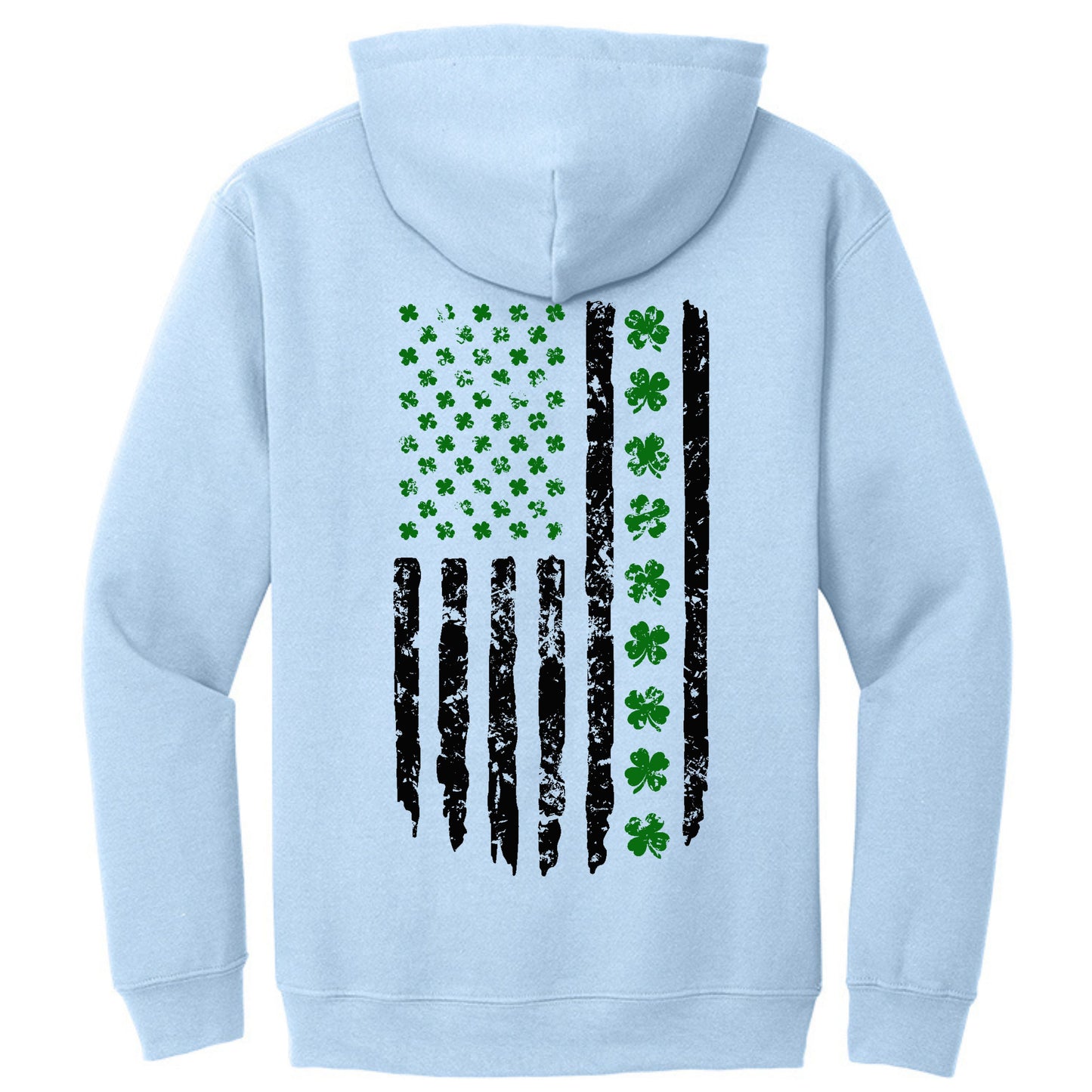 Shamrock Distressed American Flag - Gildan Heavy Blend Hoodie