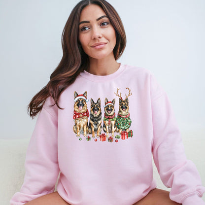 Merry Pups Holiday Sweatshirt – Festive German Shepherds