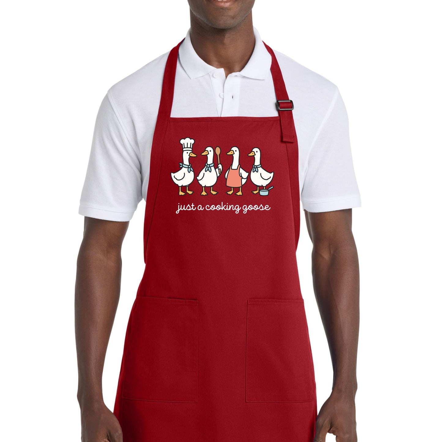 Just a Cooking Goose - Port Authority® Full-Length Apron with Pockets