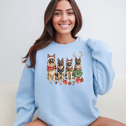 Merry Pups Holiday Sweatshirt – Festive German Shepherds