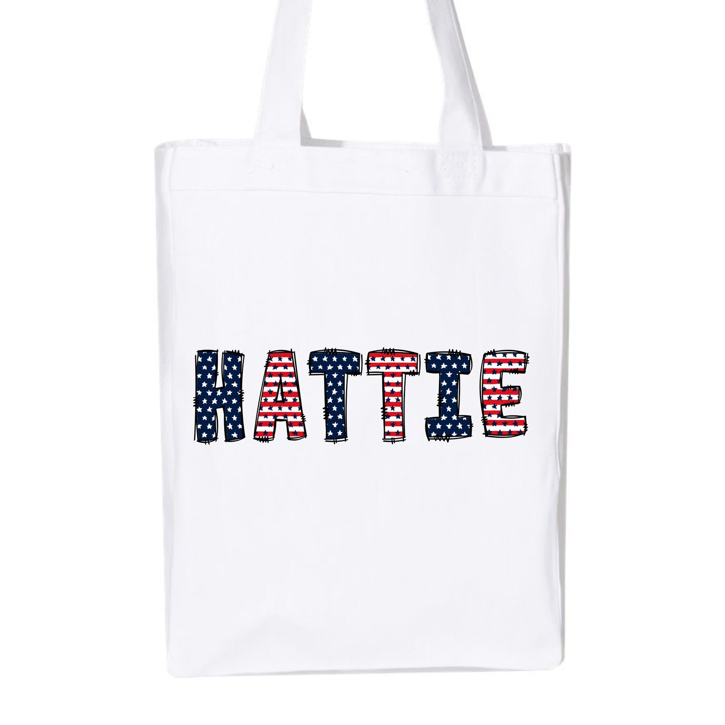 Patriotic Personalized Name Tote Bag