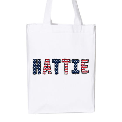 Patriotic Personalized Name Tote Bag