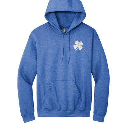 Shamrock Distressed American Flag - Gildan Heavy Blend Hoodie