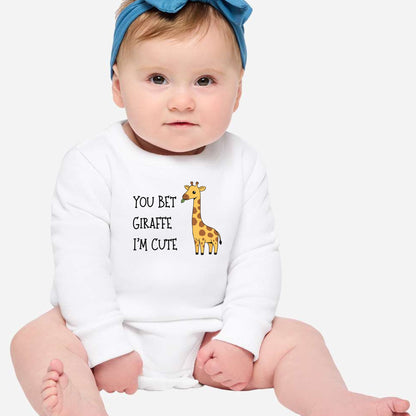 You Bet Giraffe I'm Cute - Infant Long Sleeve Fleece Bodysuit