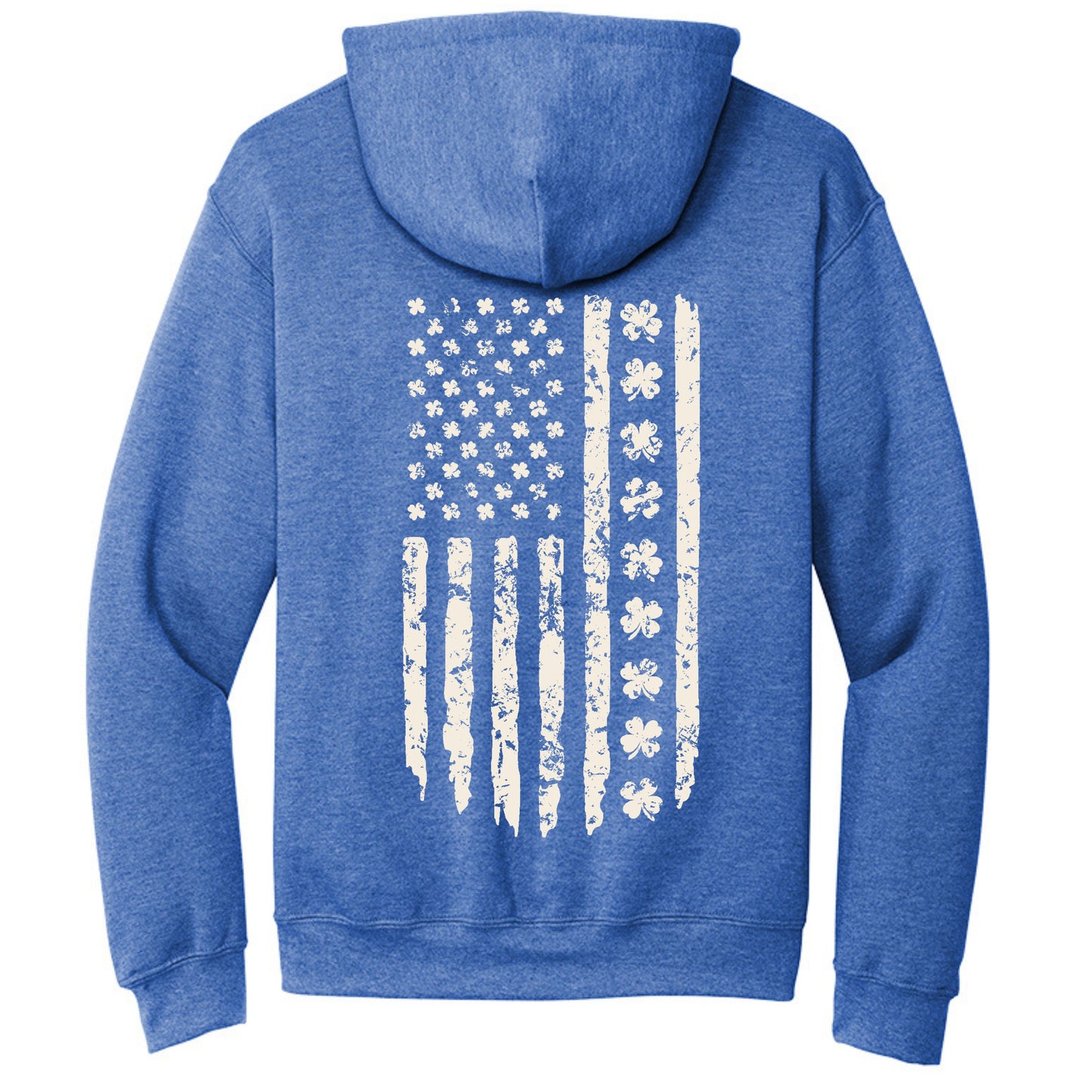 Shamrock Distressed American Flag - Gildan Heavy Blend Hoodie