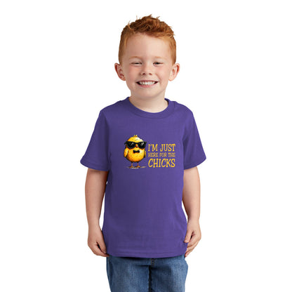 I'm just here for the Chicks - Fun Chick Themed Toddler T-shirt