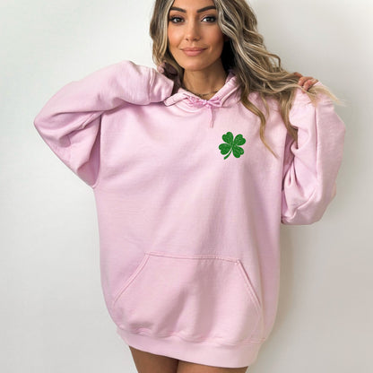 Shamrock Distressed American Flag - Gildan Heavy Blend Hoodie