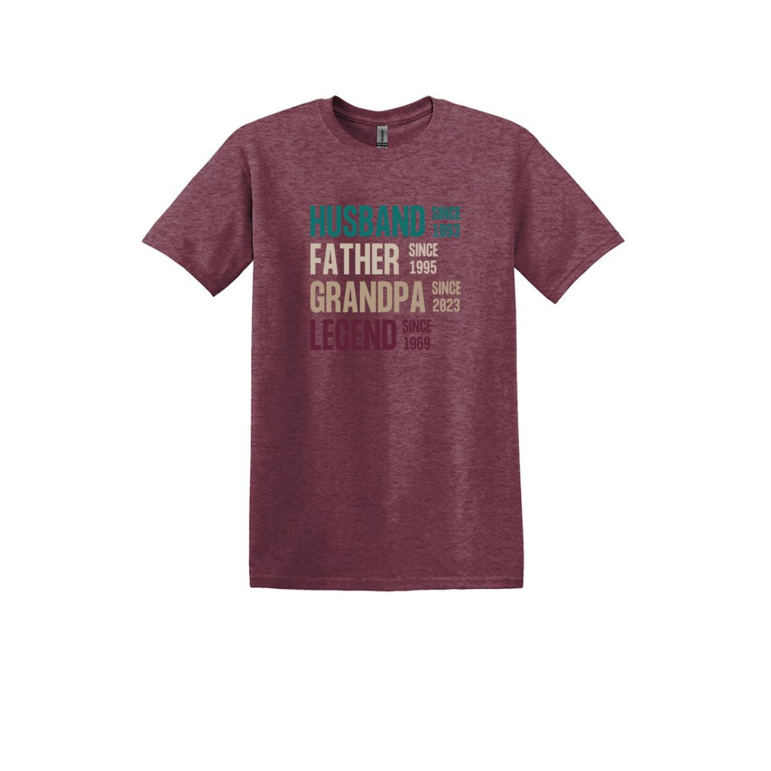 Husband, Father, Grandpa, Legend - Adult Unisex Soft T-shirt
