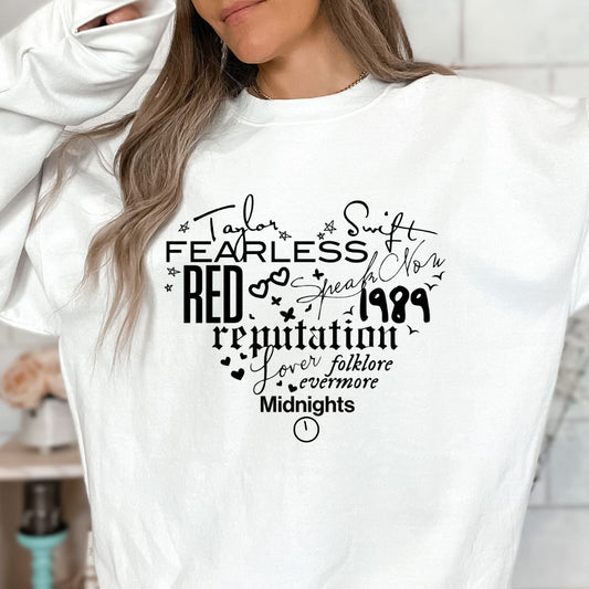 Álbumes de Swiftie - Sudadera con cuello redondo