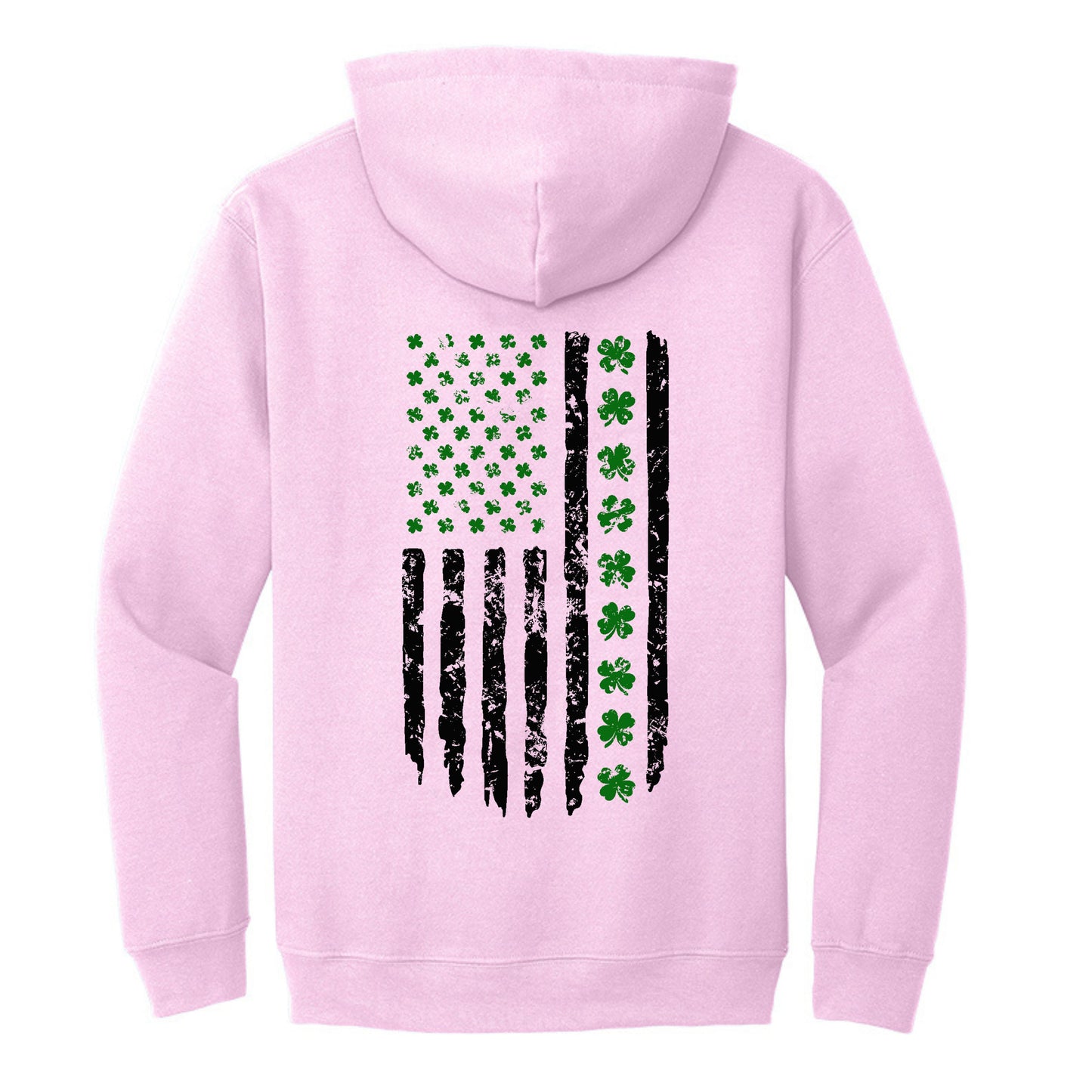 Shamrock Distressed American Flag - Gildan Heavy Blend Hoodie