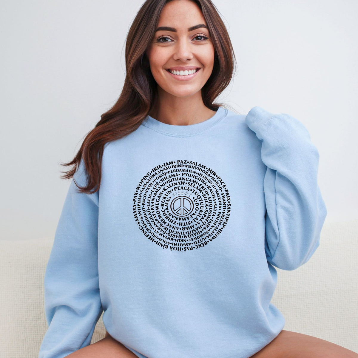Can You Say PEACE - Gildan Crewneck - artwork designed by Cynthia NeJame