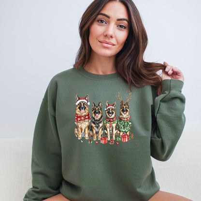 Merry Pups Holiday Sweatshirt – Festive German Shepherds
