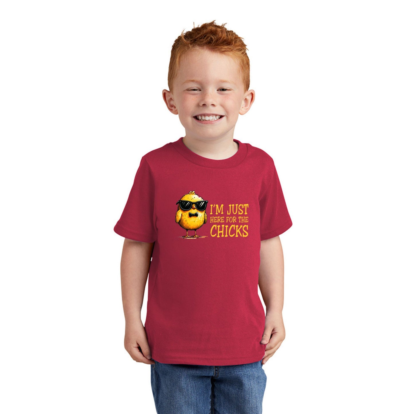 I'm just here for the Chicks - Fun Chick Themed Toddler T-shirt